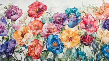 Elegant wedding invitation card background . Minimal hand painted watercolor botanical flowers texture template background. Design for wedding, vip cover, poster, rsvp moderncard.Valentine's Day