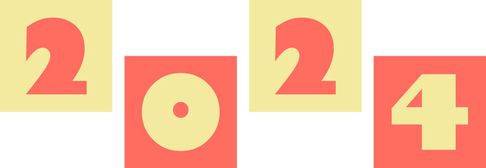 2024 New Year Typography Element