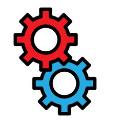 Gear Cogwheel Vector Filled Icon Design