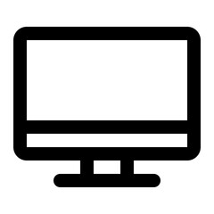 Monitor, screen, computer, hardware. Outline style icon for website, apps, and computer hardware theme.