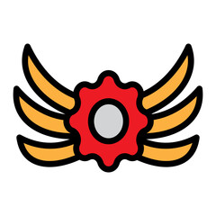 Obraz premium Mechanical Wings Vector Filled Icon Design