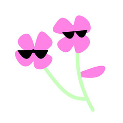 Flowers with sunglasses