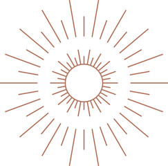 Aesthetic Boho Sun Line Element