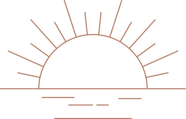 Aesthetic Boho Sun Line Element