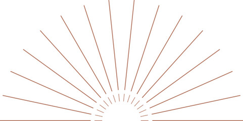 Aesthetic Boho Sun Line Element