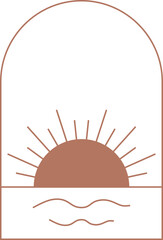 Aesthetic Boho Sun Line Element