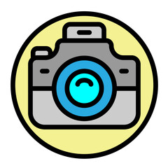 DSLR Camera Vector Filled Icon Design
