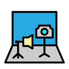 Photography Studio Vector Filled Icon Design