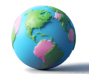 A Whimsical and Charming Illustration of a Kawaii-Style Earth with Rosy Cheeks, Inviting Viewers to Appreciate the Beauty and Vulnerability of our Planet