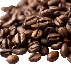 Pile coffee beans isolated on white background and texture --v 7.0