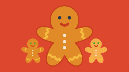 Naklejka premium Holiday Baking Background with Gingerbread Cookies