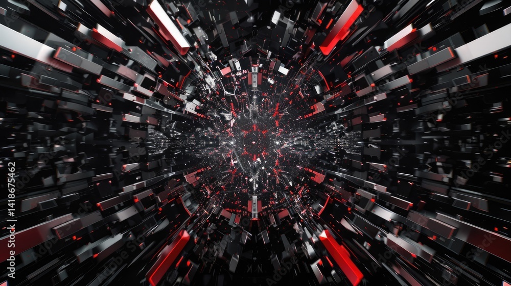 Poster An abstract representation of data visualization intertwined with artificial intelligence elements, creating a futuristic and dynamic digital landscape.