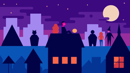 Fototapeta premium Halloween Pumpkin Patch at Sunset