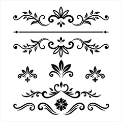Silhouette Border Ornament Vector Collection.