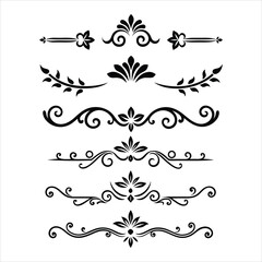 Silhouette Border Ornament Vector Collection.