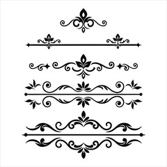 Silhouette Border Ornament Vector Collection.