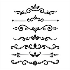 Naklejka premium Silhouette Border Ornament Vector Collection.