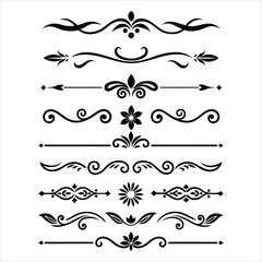 Fototapeta premium Silhouette Border Ornament Vector Collection.