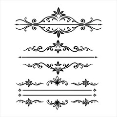 Silhouette Border Ornament Vector Collection.