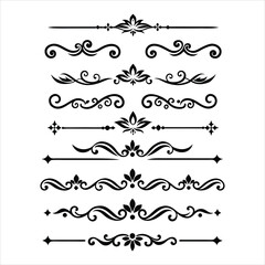 Silhouette Border Ornament Vector Collection.