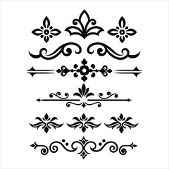 Silhouette Border Ornament Vector Collection.