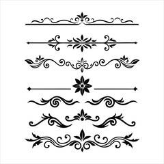 Silhouette Border Ornament Vector Collection.