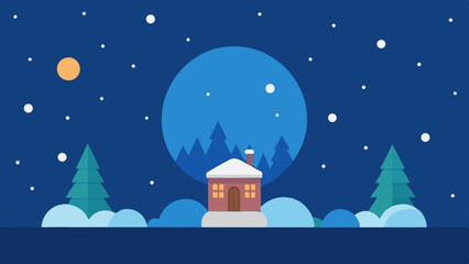 Fototapeta premium Snowfall Magic on Christmas Eve Background Design