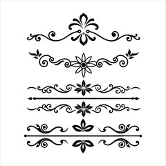 Fototapeta premium Silhouette Border Ornament Vector Collection.