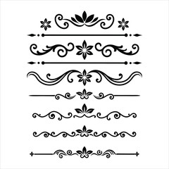 Silhouette Border Ornament Vector Collection.