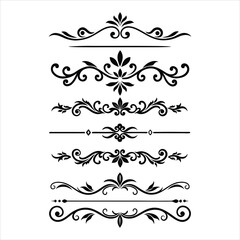 Fototapeta premium Silhouette Border Ornament Vector Collection.