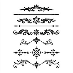 Silhouette Border Ornament Vector Collection.