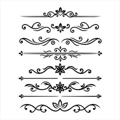 Silhouette Border Ornament Vector Collection.