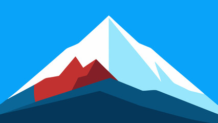 Winter Mountain Scene with Snowy Summit