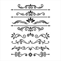 Silhouette Border Ornament Vector Collection.