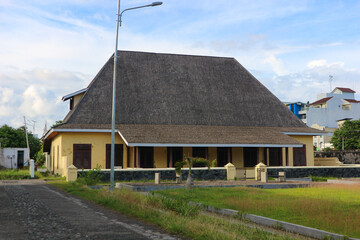 An old building with an ancient architectural style. Suitable for use as a background for ancient or horror themes  © Hary TS