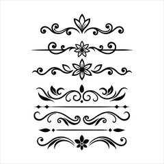 Silhouette Border Ornament Vector Collection.