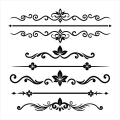 Silhouette Border Ornament Vector Collection.
