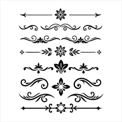 Silhouette Border Ornament Vector Collection.
