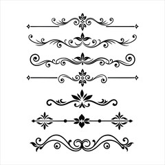 Silhouette Border Ornament Vector Collection.