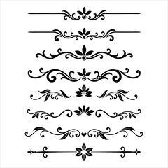Silhouette Border Ornament Vector Collection.