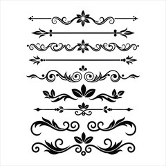 Silhouette Border Ornament Vector Collection.