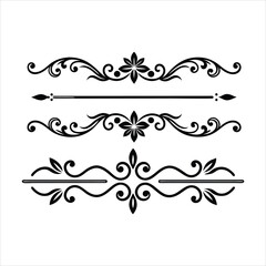 Silhouette Border Ornament Vector Collection.