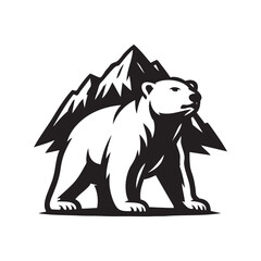 Polar Bear Vector, Glacier Polar bear