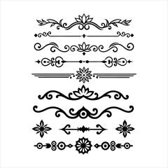 Silhouette Border Ornament Vector Collection.