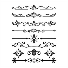 Silhouette Border Ornament Vector Collection.