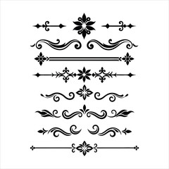 Silhouette Border Ornament Vector Collection.