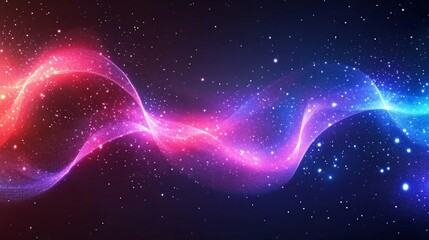 Obraz premium Vibrant Abstract Nebula with Glowing Particles and Dynamic Energy Waves