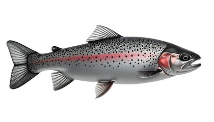 Obraz premium Rainbow Trout Isolated on White