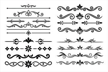 Silhouette Border Ornament Vector Collection.