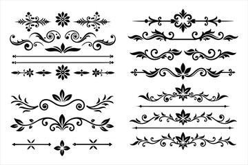 Silhouette Border Ornament Vector Collection.
